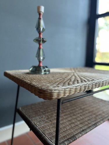 Vintage wicker coffee table - vintage,