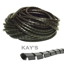 SPIRAL CABLE WRAP TIDY HIDE BANDING LOOM ~ PC,TV,HOME CINEMA,WIRE MANAGEMENT