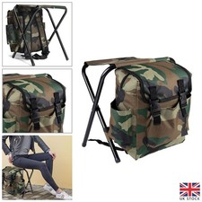 2 in 1 Oxford Fishing Tackle Backpack Bag Camping Foldable Stool Seat Chair Set