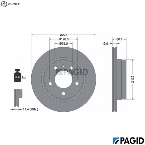Brake disc 50436nc - disc, bmw