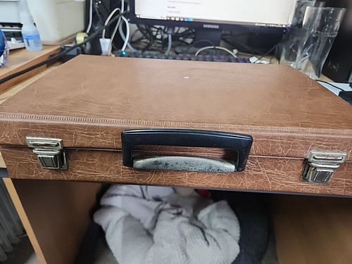 Vintage briefcase brown music - brown,