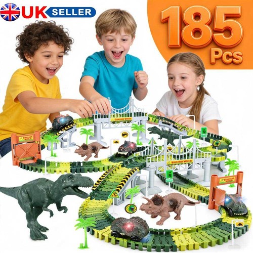 Dinosaur race track car - race,