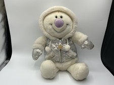 Tesco 2004 Chilly and Friends Silver Coat Purple Nose Snowman Soft Plush Toy 13"