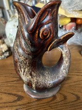 Brown Fish Vase 7 1/2 Inches