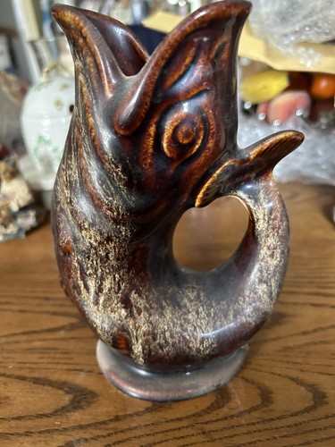 Brown fish vase 2 - 7, 1/2