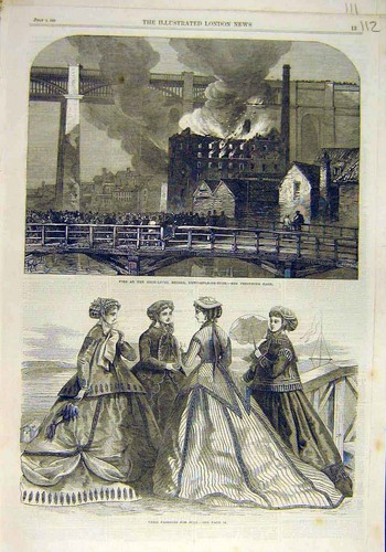 Original old antique print - old,