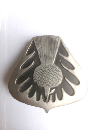 Vintage pewter brooch pin - pewter,