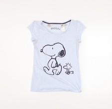 H&M Women’s Snoopy Blue T-Shirt Size S Short Sleeve Casual