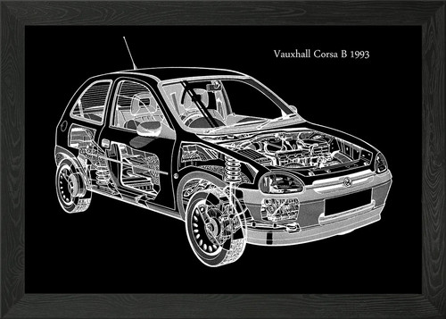 Vauxhall corsa 1993 - b, framed