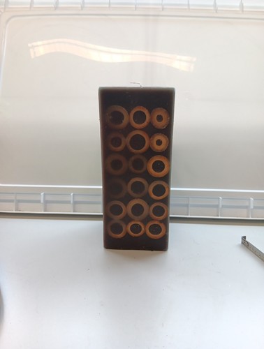 Brown candle set bamboo - candle, w/