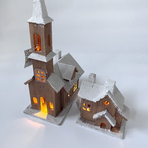 Light rustic wooden church - up,,