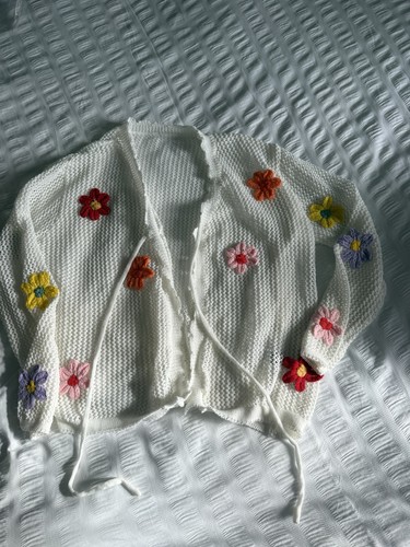 Flower crochet tie front - crochet,
