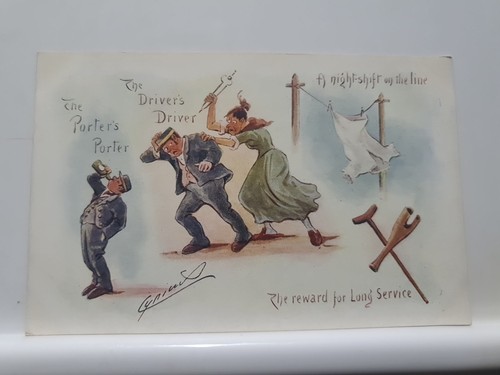 Vintage postcard porters - postcard,,