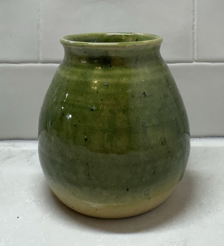 Earthy green glazed art - earthy,