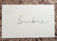 Sir Edward Heath -Ex Prime Minister Hand Signed House Of Commons Card AFTAL COA