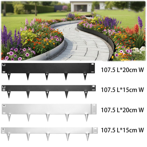 Galvanised steel metal lawn - 5m,