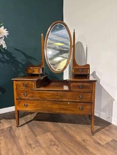 Edwardian String Inlaid Mahogany Dressing Table