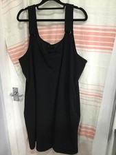 Very Size 28 black pinafore dress with pockets ,knee length