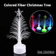 5PCS Fiber Optic LED Luminous Mini Christmas Tree with Top Star Party Decor