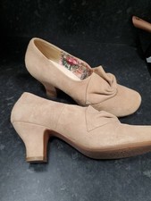 Hotter Comfort Concept Beige Suede Shoes Size UK 7 Used Good Condition