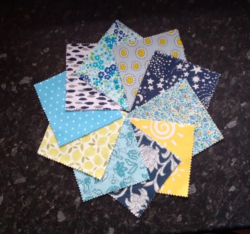 40pcs charm pack blue and - charm,