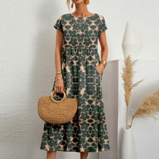 Womens Boho Floral Maxi Dress