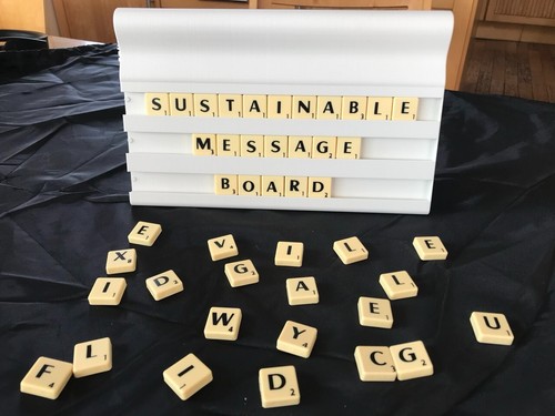 Notice board with 100 letters - with,