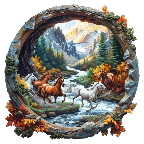 Stress relief forest and - stress, horse