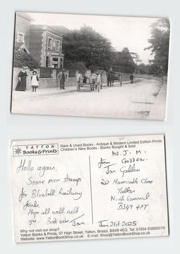 Vintage postcard street scene - postcard,