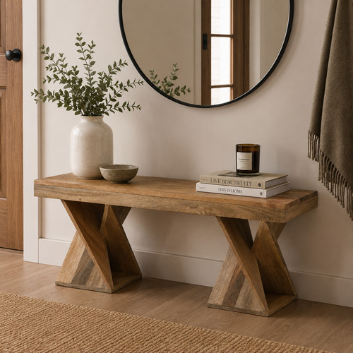 Solid mango wood - wood, bench