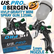 US PRO Gravity Feed HVLP Spray Gun 1.0MM Nozzle 125ml Cup Primer Paint Sprayer
