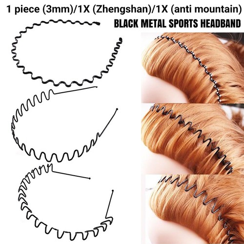 Black metal sports hairband - metal,