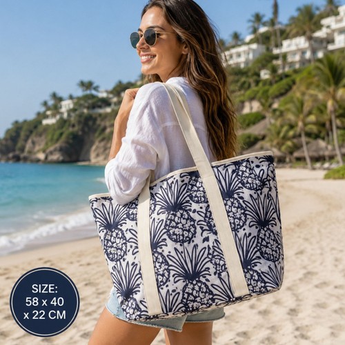 Pineapple beach bag - beach, zip