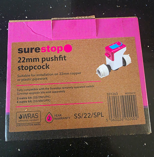 Surestop 22mm push fit stop - surestop,