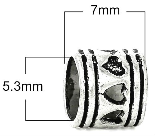 Set 7mm tibetan - 10, silver