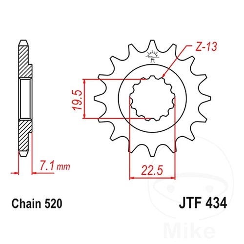 Front sprocket 520 p - front,