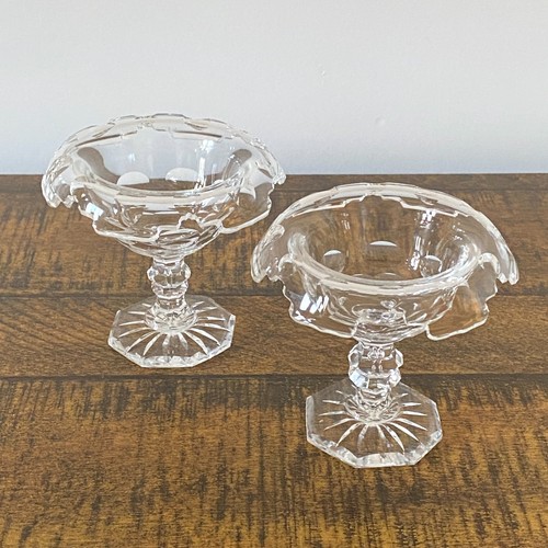 Vintage pair clear glass - pair,