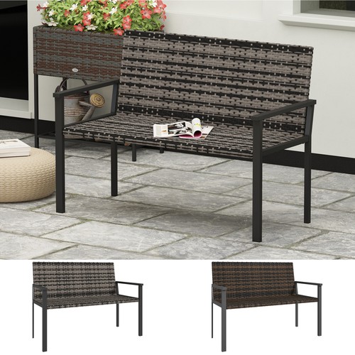 Seater rattan garden bench - seater,