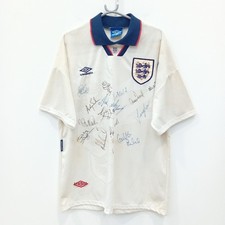 Signed England Football Shirt 1990s Paul Gascoigne Legends FLT