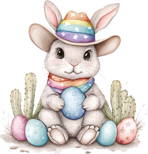 Colour easter bunny cactus - colour,