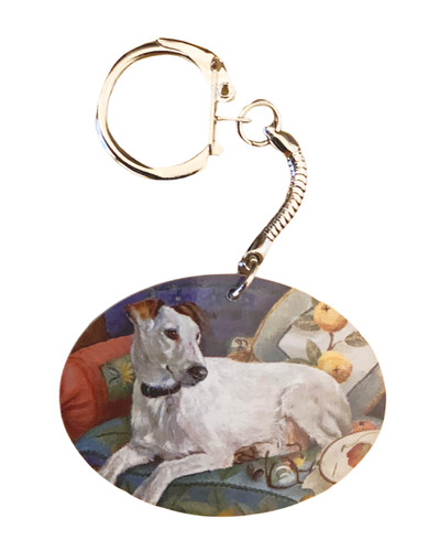 Whippet puppy keyring - keyring,