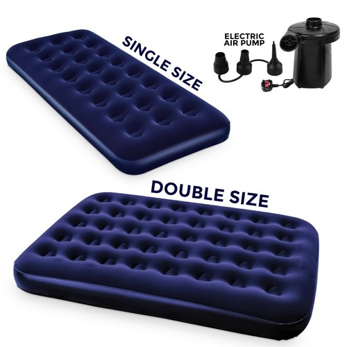 Inflatable flocked air bed - flocked,