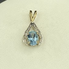 9ct And Blue Topaz Pendant 