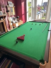 10 ft x 5 ft Antique Slate Bed Snooker Table Excellent Condition