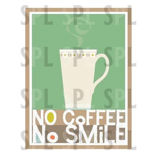 Coffee smile metal sign - coffee, no