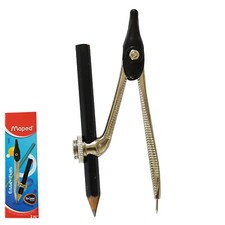 MAPED Die-Casted Maths Geometry Set Compass with Pencil Set Metal Pencil Holder