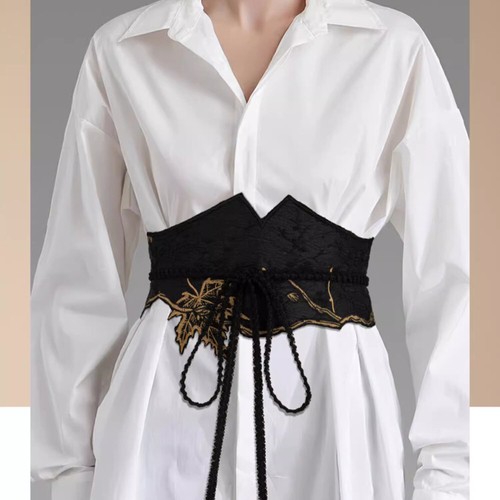 Women embroidered obi belt - women,