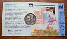 1996 £5 Coin. BUNC Sealed on Card. Queen Elizabeth's 70th Birthday. Cupro-Nickel