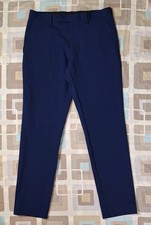 Mens Moss Navy Blue Tailored Fit Wool Blend Trousers - Size 30" Waist / 30" Leg