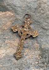 *** REDUCED *** Edwardian 9ct Hallmarked Rose Gold Celtic Cross Floral Pattern